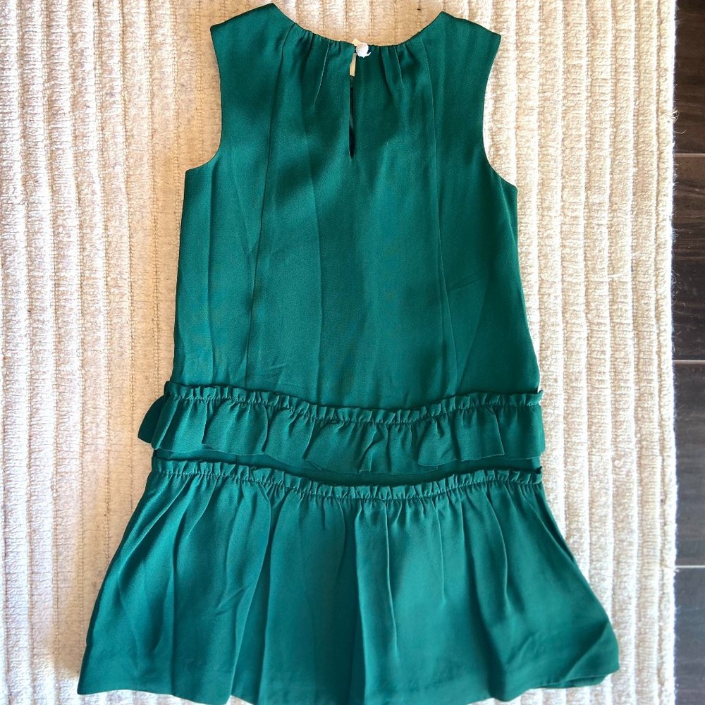 J Crew Crewcuts crepe green ruffled dress with pockets, Girls size 6, NWT - Picture 6 of 10